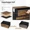 Woltu Ladekast met 5 Lades van Stof - Metalen Frame en Hout - Vintage Zwarte Look - 45x95x30 cm