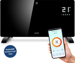 Gologi GO008 - Convectorkachel - 2000 watt - App en touch bediening - Zwart