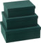 J-Line doos Rechthoekig - fluweel/papier - groen - 3 stuks