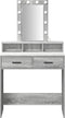 vidaXL - Make-uptafel - met - LED-verlichting - in - Grijs - Sonoma - - - 79x41x140 - cm