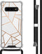 iMoshion Hoesje Geschikt voor Samsung Galaxy S10 Plus Hoesje Met Koord - iMoshion Design Hoesje met Koord - Wit / Meerkleurig / Goud / White Graphic