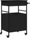 vidaXL - Keukentrolley - 56x43x89,5 - cm - bewerkt - hout - zwart
