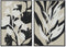 Schilderij Home ESPRIT Wit Zwart Beige Blad van een plant Stads 63 x 4,3 x 93 cm (2 Stuks)
