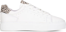 PS Poelman TITULAR - Dames sneakers - Wit tumbled leer met dalmatiërprint (2023)