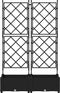 vidaXL - Tuinplanter - met - Trellis - 2 - stuks - Zwart - 80x40x125,5 - cm