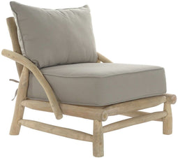 Armstoel DKD Home Decor Natuurlijk Lichtgrijs Teakboom 82 x 80 x 73 cm