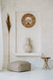 Bazar Bizar - De Oh my Gee poef - Katoenen poef - Beige - 60 x 60 x 25 cm