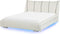 NANTES - Tweepersoonsbed LED - Wit - 140 x 200 cm - Leer
