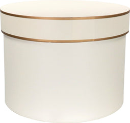 Geschenkdoos | Wave | karton | 20cm | Ø25cm | wit/goud | 1 stuks