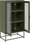 vidaXL - Hoge - kast - 68x39x123 - cm - staal - olijfgroen