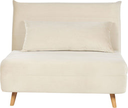 SETTEN - Slaapbank 1-zits - Crème - Fluweel