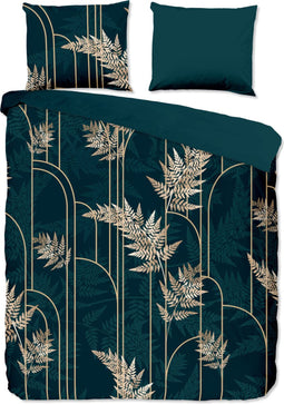 Pure Dekbedovertrek "gouden bladeren" - Groen - (240x200/220 cm) - Microfiber