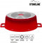 Stoneline induction roaster 32 cm, roaster with lid, cast aluminum coated pot with real stone particles, casserole oven-safe, roaster color: red