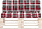 vidaXL - Palletkussens - 2 - st - ruitpatroon - stof - rood