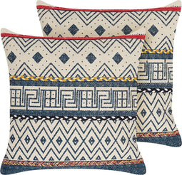 SOUK - Sierkussen set van 2 - Multicolor - 50 x 50 cm - Katoen