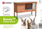 Flamingo Bunny Classic - Konijnenhok buiten - Compact met nachthok en traliegedeelte - Bruin - 91,5x45x70 cm