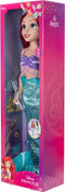 DISNEY PRINSES ARIEL - Speelpop 80CM - Afneembare staartvin - Roze haarborstel (1 stuk)