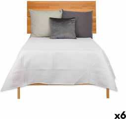 Omkeerbare sprei 180 x 260 cm Wit (6 Stuks)