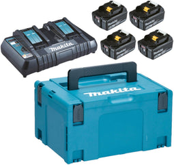 Makita 198091-4 - 18V Li-Ion accu starterset - 4x 6,0Ah + duolader in Mbox (1 set)