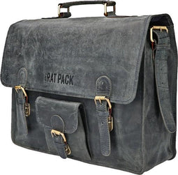 Rat Pack by Orange Fire Leren Aktetas 15.6 inch Rat Pack 1-Vaks OF 557/15 Blauw