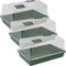 3x stuks kweekbakken/kweekkasten met deksel 38 x 24 x 18 cm - Tuinieren/moestuinbak - Moestuin artikelen