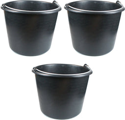 3x stuks stevige bouwemmer / huishoudemmer - 20 liter - emmers
