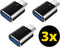 3x USB C naar USB A Adapter - USB C naar USB Adapter - USB C naar USB A Converter - USB C naar USB A Female