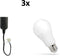 3x Verhuisfitting E27 & 11,5W E27 Lamp 4000K