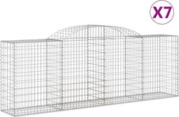 vidaXL - Schanskorven - 7 - st - gewelfd - 300x50x100/120 - cm - ijzer
