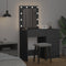 vidaXL - Kaptafel - met - LED - Verlichting - - - Zwart - Eiken - - - 50x41x135 - cm