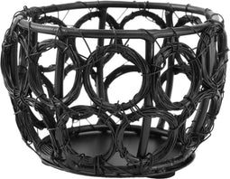 PTMD Rustin Ronde Theelichthouder - H6 x Ø8 cm - Metaal - Zwart