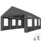 tectake Paviljoen 6x4m - Robuust Tuinpaviljoen - 4 Zijdelen en Grote Ramen - Grijs