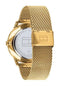 Tommy Hilfiger heren horloge (44 mm) - zwarte plaat met goudkleurige kast en band - Maat: One size