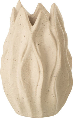 J-Line vaas Ivy Steengoed - keramiek - beige - small