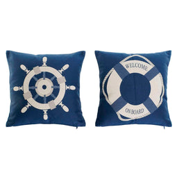 Kussen Home ESPRIT Blauw Wit 45 x 10 x 45 cm (2 Stuks)