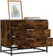 vidaXL - Ladekast - 70x41x56 - cm - bewerkt - hout - gerookt - eikenkleurig