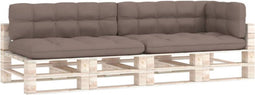 vidaXL - Palletkussens - 5 - st - stof - taupe