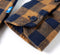 vidaXL - Kinderoverhemd - geruit - 128 - cognackleurig - en - blauw