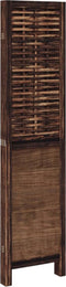 vidaXL - Kamerscherm - met - 4 - panelen - massief - paulowniahout - donkerbruin