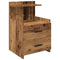 Nachtkastje met 2 lades 40x36,5x62 cm oud houtkleurig