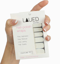 LAUED Nagelstickers - Nail Wraps - 16 Extreem Dunne Nagellak Stickers - Manicure Nail Art Folie - French Lady