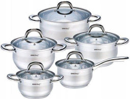 Kinghoff 1096 - Pannenset - 10 delig - RVS