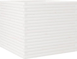 vidaXL - Plantenbak - 80x80x68,5 - cm - massief - grenenhout - wit