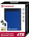 Transcend StoreJet 25H3P - Externe Harde Schijf 4TB - USB 3.0 - Blauw