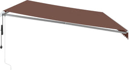 vidaXL - Luifel - automatisch - uittrekbaar - met - LED - 600x300 - cm - bruin