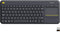 Logitech K400 Plus - Draadloos Toetsenbord - Spaans - Zwart
