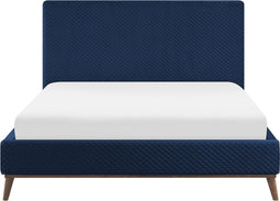 BAYONNE - Tweepersoonsbed - Blauw - 160 x 200 cm - Fluweel