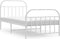 vidaXL - Bedframe - met - hoofd- - en - voeteneinde - metaal - wit - 107x203 - cm