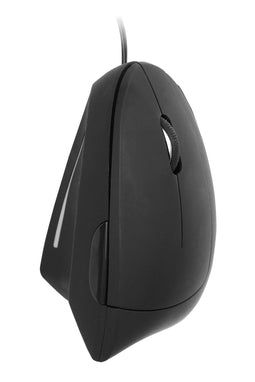 Quantore - Muis ergonomisch bedraad usb-a zwart | 48 stuks