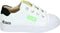 Shoesme sneakers - Witte sneaker met lichtgroen label en zwart detail - Kleur White Black